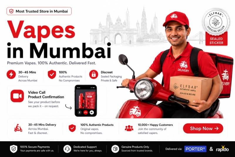 Vapes in Mumbai — 45-60 min delivery, 100% authentic Elfbar products, fast and discreet